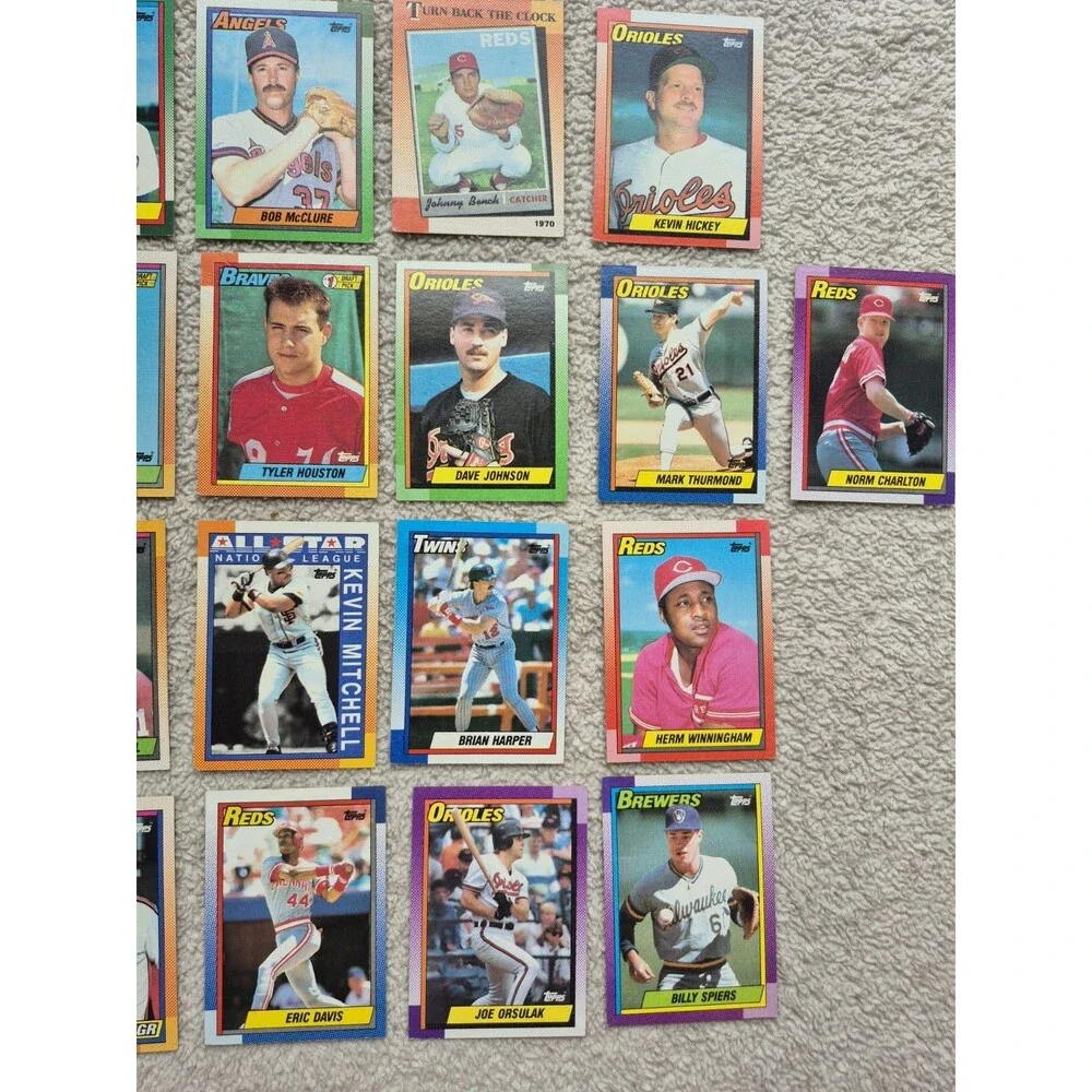 1990 Topps Baseball Card Lot 25 Cards Johnny Bench Jim Rice Eric Davis MLB